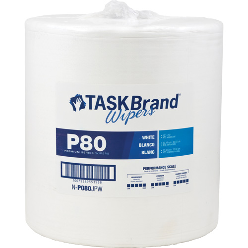 Chiffons de premi&egrave;re qualit&eacute; P80 TaskBrand, Robuste, 13" lo x 12" la Action Paper