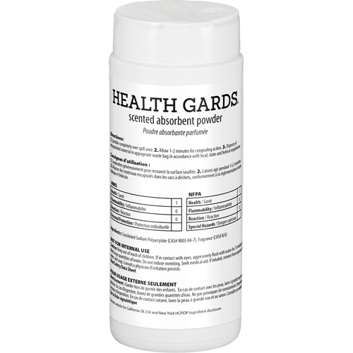 Health Gards&reg; Scented Absorbent Powder, 16 oz., Can Action Paper