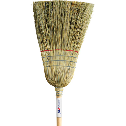 Heavy-Duty Corn Broom, 1-String, Wood Handle Action Paper