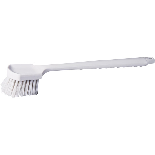 Long Handle Pot Brush, 20" L, Polypropylene Bristles, White Action Paper