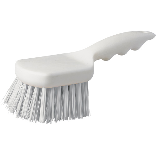 Brosse &agrave; chaudron &agrave; manche court, 9" l, Soies Polypropyl&egrave;ne, Blanc Action Paper