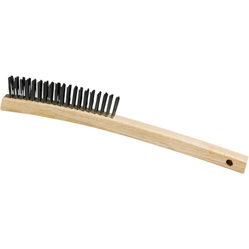 Scratch Brush, Steel, 3 x 19 Wire Rows, 13-3/4" Long Action Paper