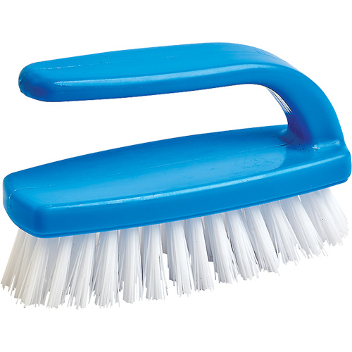 Brosse pour le nettoyage des ongles, 4" l, Soies Synth&eacute;tique, Bleu/Blanc Action Paper
