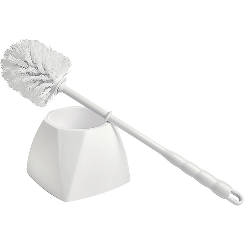 Bowl Brush with Caddy, 15-1/2" L, Polypropylene Bristles, White Action Paper