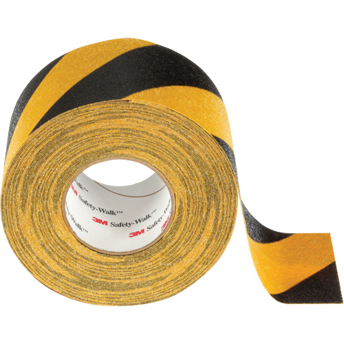 Ruban antid&eacute;rapant tout usage Safety-Walk, 4" x 60', Noir & jaune Action Paper