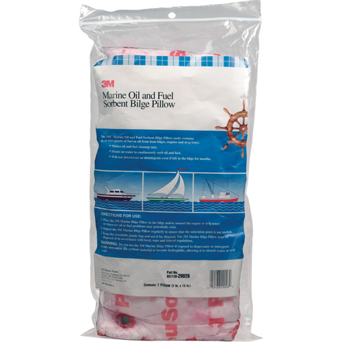 Marine Oil and Fuel Absorbent Bilge Pillow, Oil Only, 15" L x 7" W, 12.1 gal Absorbency/Pkg. Action Paper