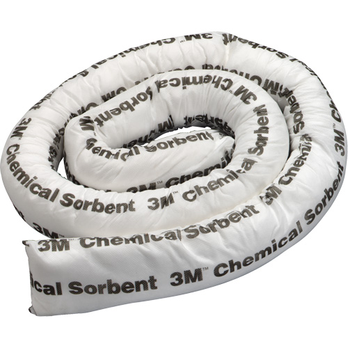 Mini-barri&egrave;re de pollution absorbante pour produits chimiques, Mati&egrave;res dangereuses, 8' lo x 3" la, Absorption 15,5 gal Action Paper