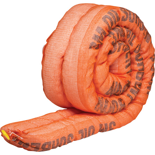 Petroleum Sorbent Double Boom, Oil Only, 10' L x 4" W, 36.8 gal Absorbancy Action Paper