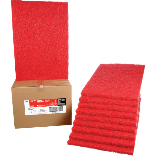 Tampon de nettoyage pour tapis, 14" x 20", Lustrage/Nettoyage, Rouge Action Paper