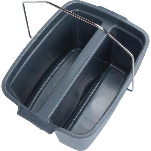 Dual Compartment Bucket, 4.75 US Gal. (19 qt.) Capacity, Grey Action Paper