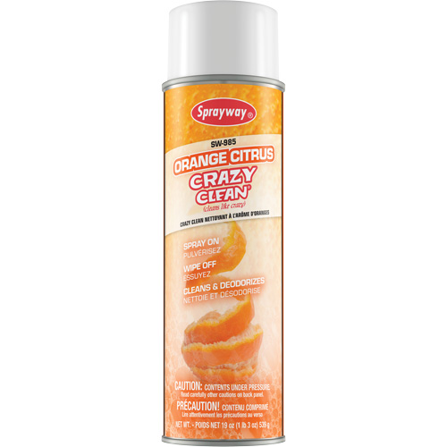 Nettoyant &agrave; l'ar&ocirc;me d'oranges Crazy Clean, 19 oz liq., Canette a&eacute;rosol Action Paper