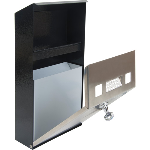 Smoking Receptacle, Wall-Mount, Stainless Steel, 1 Litre Capacity, 11-4/5" Height Action Paper