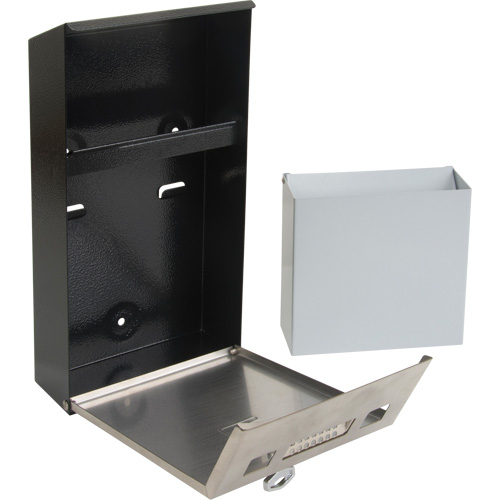 Smoking Receptacle, Wall-Mount, Stainless Steel, 1 Litre Capacity, 11-4/5" Height Action Paper