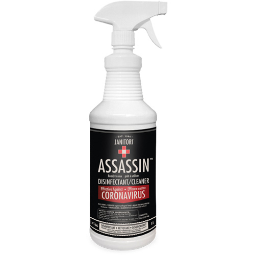 Nettoyant d&eacute;sinfectant pr&ecirc;t &agrave; l'emploi Janitori Assassin, 1 L, Bouteille &agrave; g&acirc;chette Action Paper
