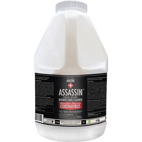 Nettoyant d&eacute;sinfectant pr&ecirc;t &agrave; l'emploi Janitori Assassin, 4 L, Cruche Action Paper