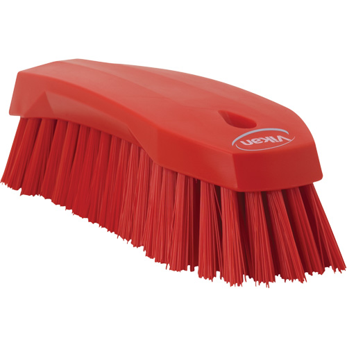 Large Angled Hand Brush, Stiff Bristles, 8" Long, Red Action Paper