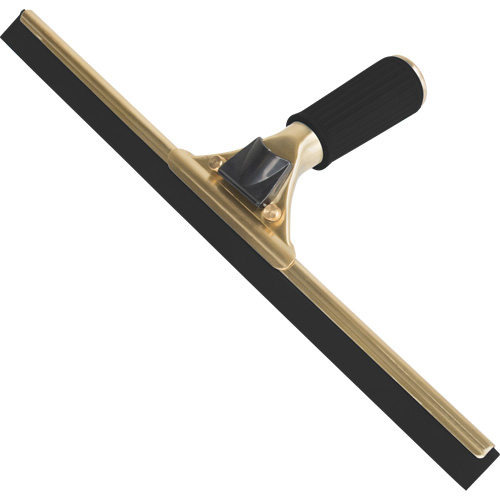 Handheld Window Squeegee, 14", Rubber, Brass Frame Action Paper