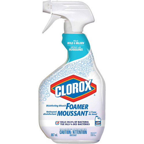 Mousse d&eacute;sinfectante &agrave; l'eau de Javel, 887 ml, Bouteille &agrave; g&acirc;chette Action Paper
