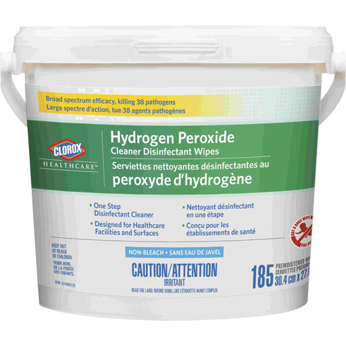 Lingettes d&eacute;sinfectantes et nettoyantes &agrave; base de peroxyde d'hydrog&egrave;ne Healthcare, 185 lingettes Action Paper