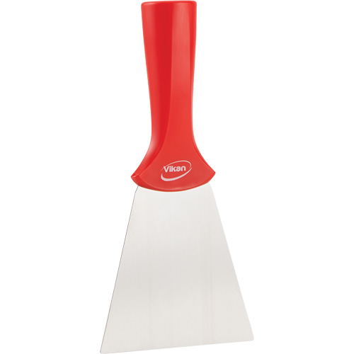 Grattoir en acier inoxydable avec poign&eacute;e montable sur manche, Rouge, 4" la x 8" lo Action Paper