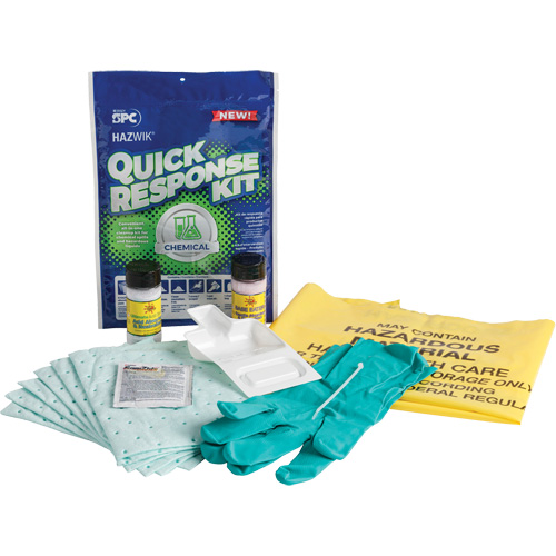 Hazwik&reg; Quick Response Spill Kit for Chemical Spills, Hazmat, Bag, 0.33 US gal. Absorbancy Action Paper