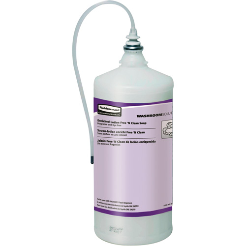 Recharge de savon liquide sans parfum et sans colorant OneShot, Cr&egrave;me, 1600 ml, Sans parfum Action Paper