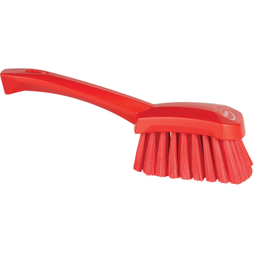 Short-Handled Washing Brush, Soft Bristles, 10-1/2" Long, Red Action Paper