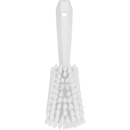 Short-Handled Washing Brush, Soft Bristles, 10-1/2" Long, White Action Paper