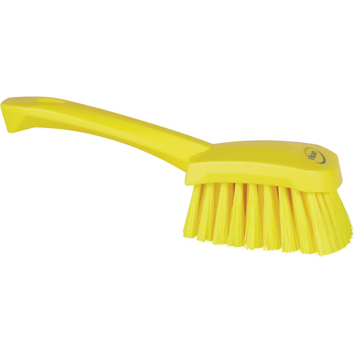 Brosse &agrave; r&eacute;curer avec manche court, Soies Doux, Longueur de 10-1/2", Jaune Action Paper