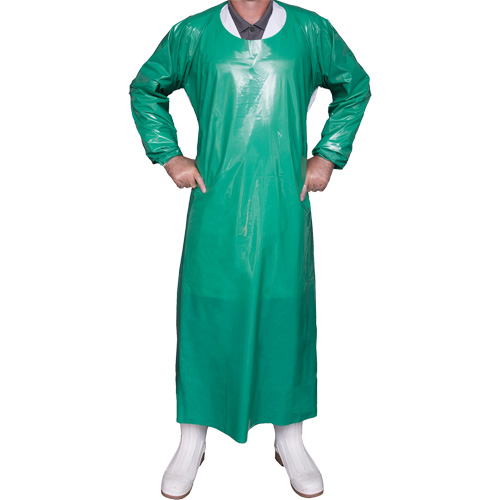 Top Dog 6 Mil. Gown, Large, Green, Polyurethane Action Paper