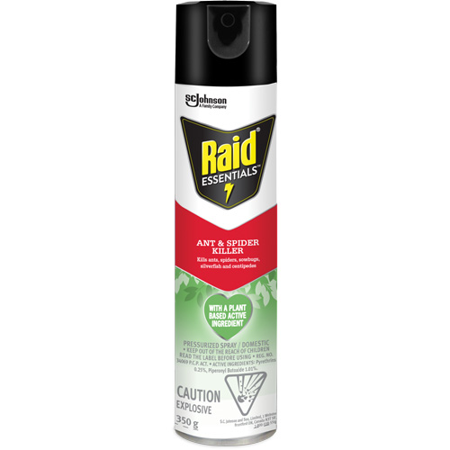 Raid&reg; Essentials Ant & Spider Killer, 350 g, Aerosol Can Action Paper