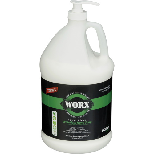 Power Clean Waterless Hand Soap, Liquid, 3.78 L, Unscented Action Paper