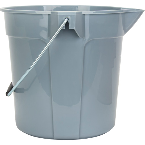 Round Bucket with Pouring Spout, 2.64 US Gal. (10.57 qt.) Capacity, Grey Action Paper