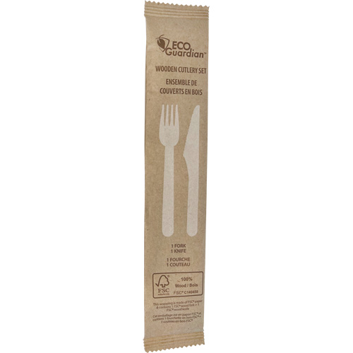Ensemble de coutellerie en bois fourchette & couteau Action Paper