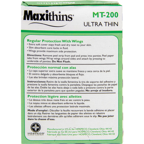 Maxithins&reg; Maxi Pad Ultra Thin with Wings Action Paper