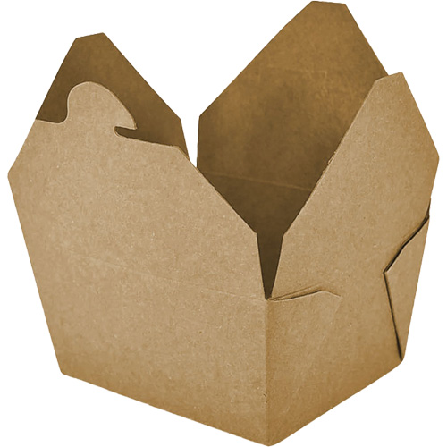 Kraft Take Out Food Containers, Corrugated, Rectangular Action Paper