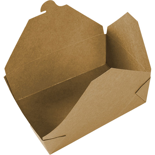 Kraft Take Out Food Containers, Corrugated, Rectangular Action Paper