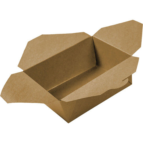Kraft Take Out Food Containers, Corrugated, Rectangular Action Paper