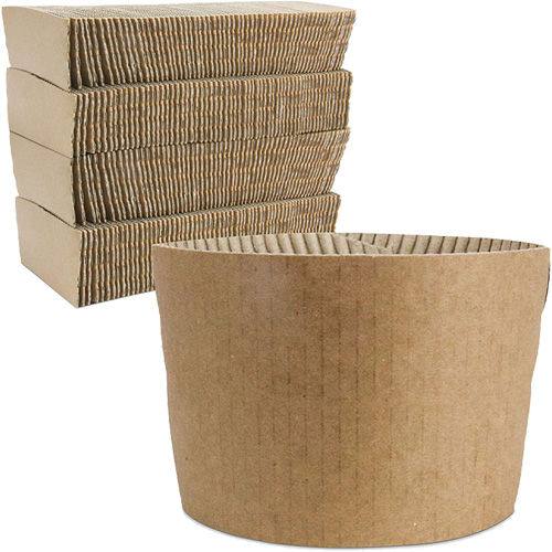 Manchons Kraft pour gobelet de caf&eacute;, Papier, 12 oz - 20 oz, Brun Action Paper
