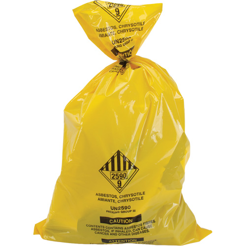 Doublures pour d&eacute;chets dangereux, Amiante, 40" lo x 26" la, 3 mils Action Paper