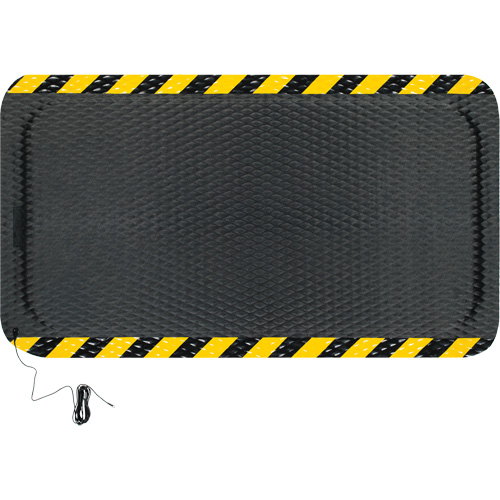Hog Heaven Electrically Conductive Mat, 3' W x 5' L, 5/8" Thickness, Black/Yellow, Nitrile Action Paper