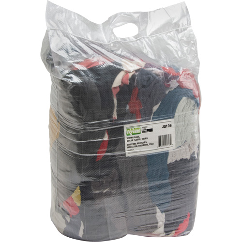 Recycled Material Wiping Rags, Fleece, Mix Colours, 25 lbs. Action Paper