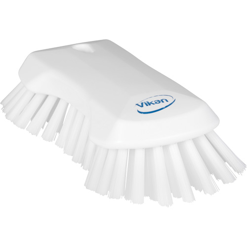 Hand Brush, Extra Stiff Bristles, 9-1/10" Long, White Action Paper