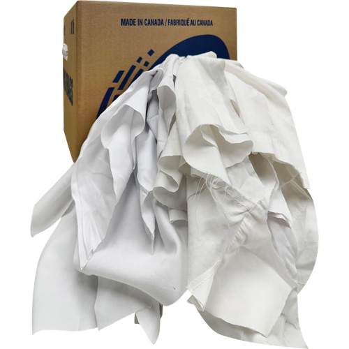 Recycled Wiping Rags, Cotton, White, 10 lbs. Action Paper