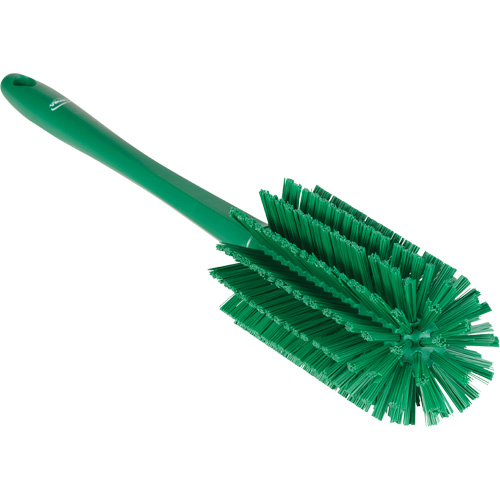 Medium Brush with Handle, Stiff Bristles, 17" Long, Green Action Paper