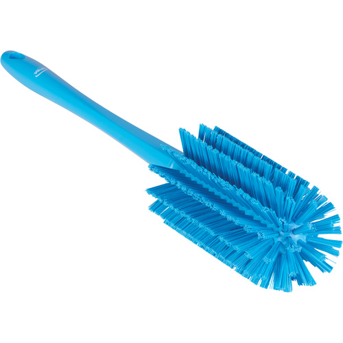 Medium Brush with Handle, Stiff Bristles, 17" Long, Blue Action Paper