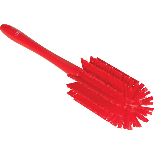 Medium Brush with Handle, Stiff Bristles, 17" Long, Red Action Paper