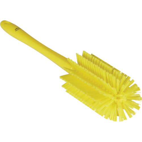 Medium Brush with Handle, Stiff Bristles, 17" Long, Yellow Action Paper