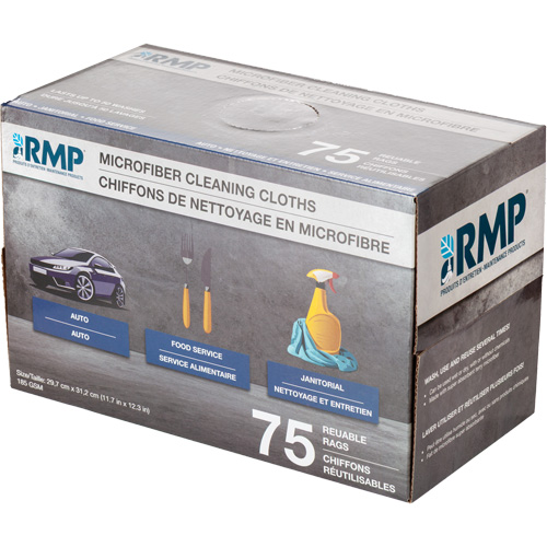 Chiffons lavables pour le nettoyage, Microfibre, Blanc Action Paper