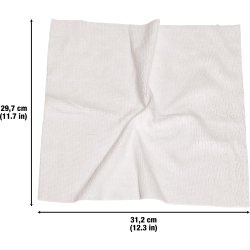 Chiffons lavables pour le nettoyage, Microfibre, Blanc Action Paper